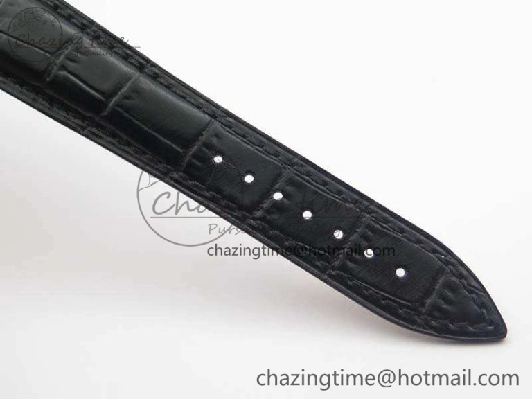 Casablanca Date SS GF 1:1 Best Edition Black Dial On Leather Strap A2824