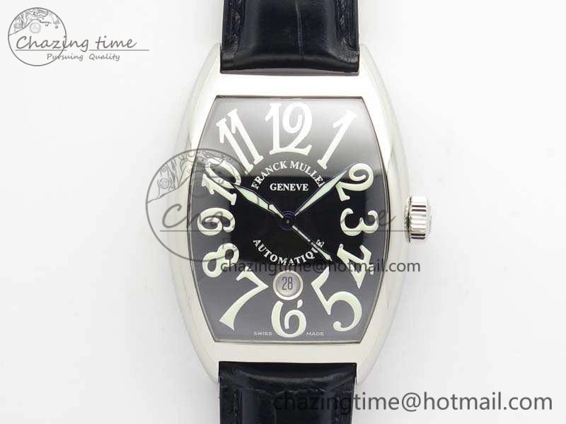 Casablanca Date SS GF 1:1 Best Edition Black Dial On Leather Strap A2824