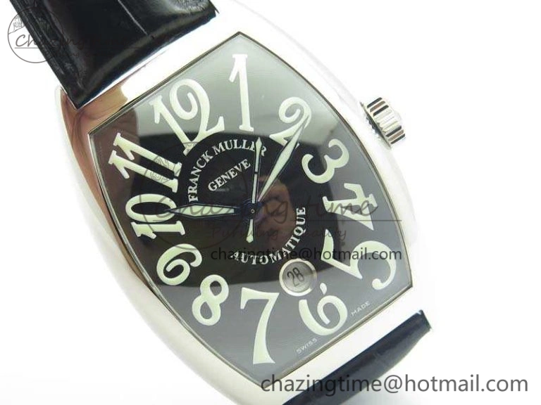 Casablanca Date SS GF 1:1 Best Edition Black Dial On Leather Strap A2824