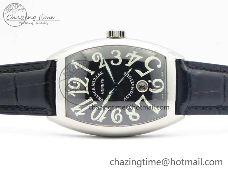 Casablanca Date SS GF 1:1 Best Edition Black Dial On Leather Strap A2824