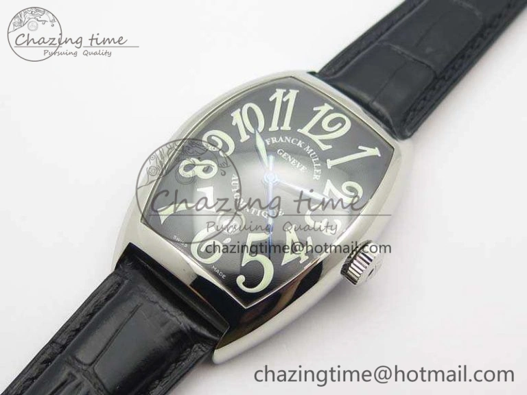 Casablanca Date SS GF 1:1 Best Edition Black Dial On Leather Strap A2824
