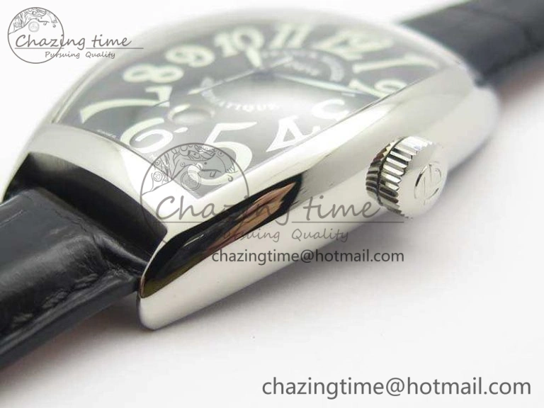 Casablanca Date SS GF 1:1 Best Edition Black Dial On Leather Strap A2824