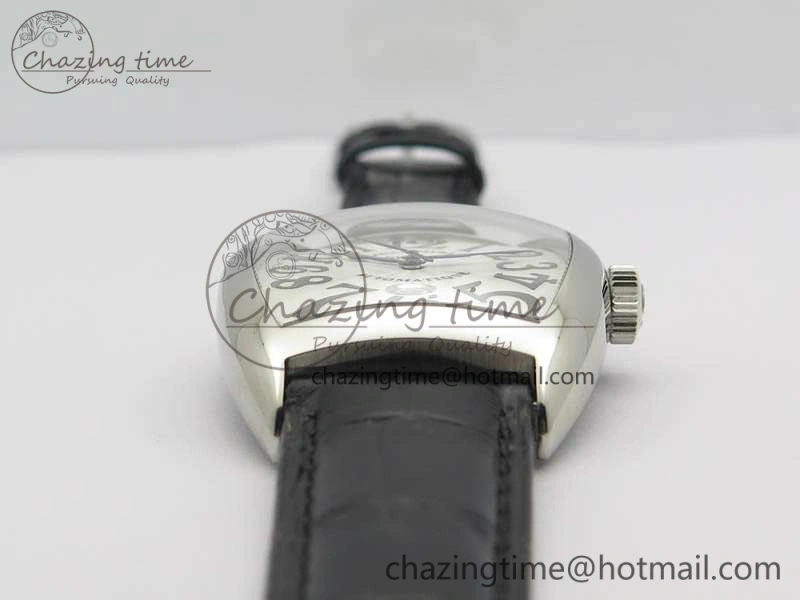 Casablanca Date SS GF 1:1 Best Edition White Dial On Black Leather Strap A2824