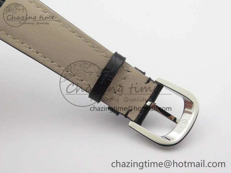 Casablanca Date SS GF 1:1 Best Edition White Dial On Black Leather Strap A2824
