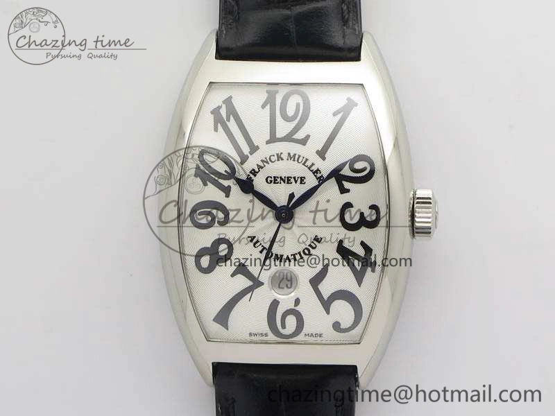 Casablanca Date SS GF 1:1 Best Edition White Dial On Black Leather Strap A2824
