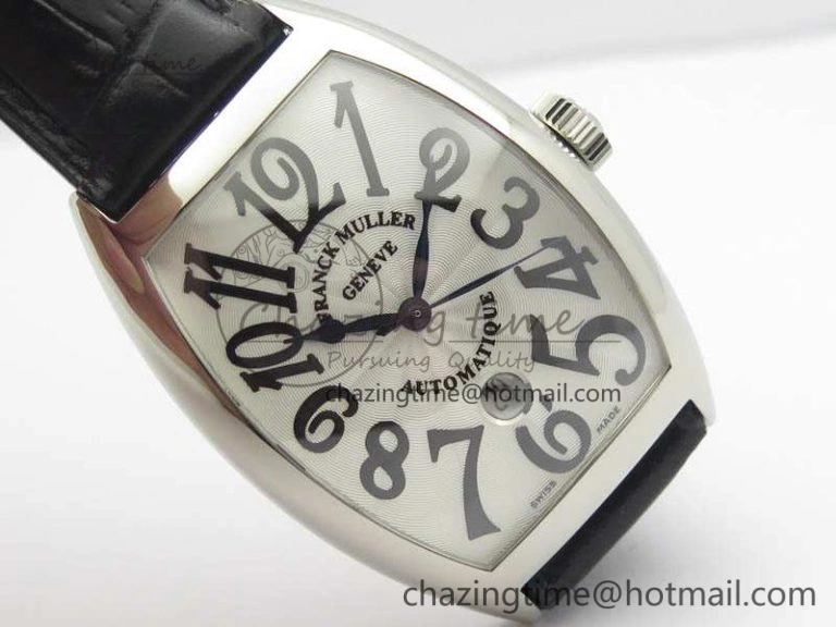 Casablanca Date SS GF 1:1 Best Edition White Dial On Black Leather Strap A2824
