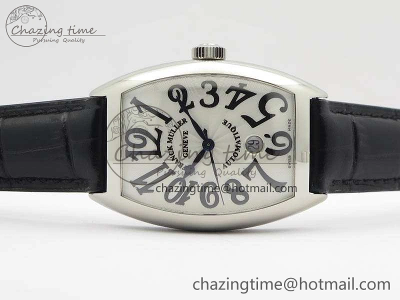 Casablanca Date SS GF 1:1 Best Edition White Dial On Black Leather Strap A2824
