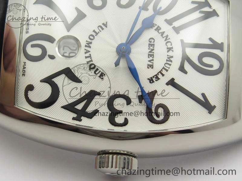 Casablanca Date SS GF 1:1 Best Edition White Dial On Black Leather Strap A2824