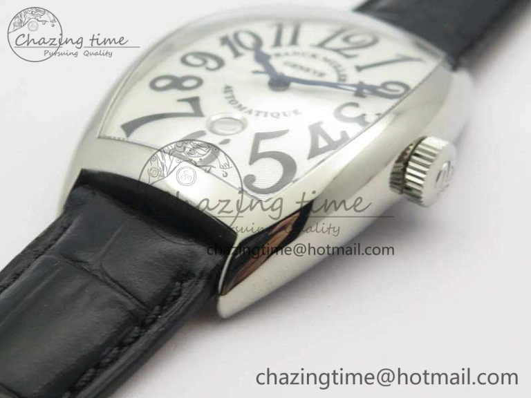 Casablanca Date SS GF 1:1 Best Edition White Dial On Black Leather Strap A2824