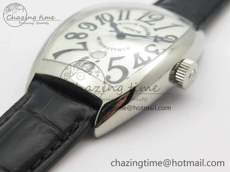 Casablanca Date SS GF 1:1 Best Edition White Dial On Black Leather Strap A2824