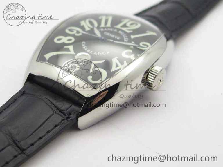 Casablanca SS TW 1:1 Best Edition Black Dial On Black Leather Strap A2824