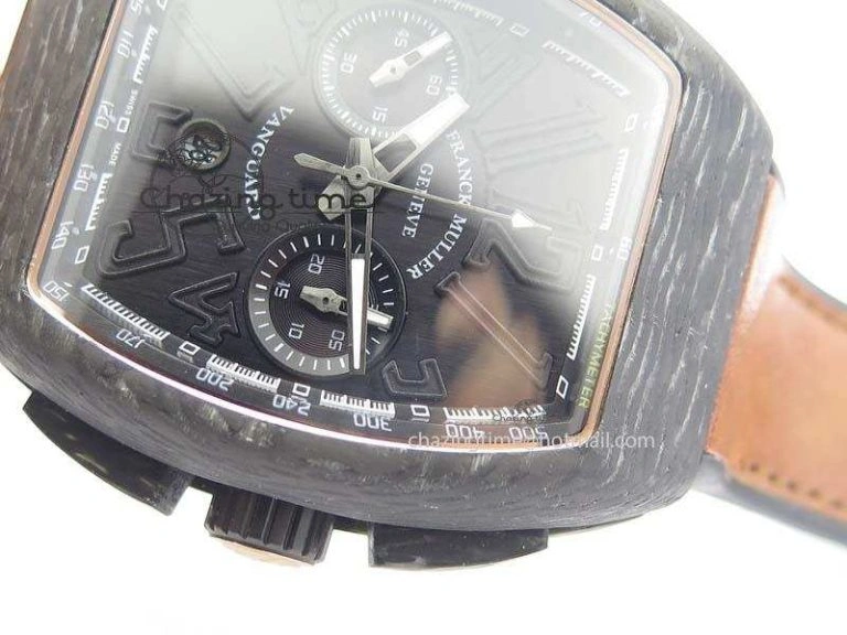 Casablanca VanGuard Forged Carbon Black Dial On Brown Leather Strap A7753