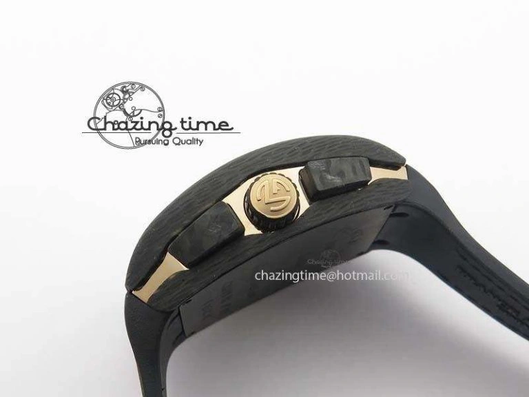 Casablanca VanGuard Forged Carbon Black Dial On Brown Leather Strap A7753