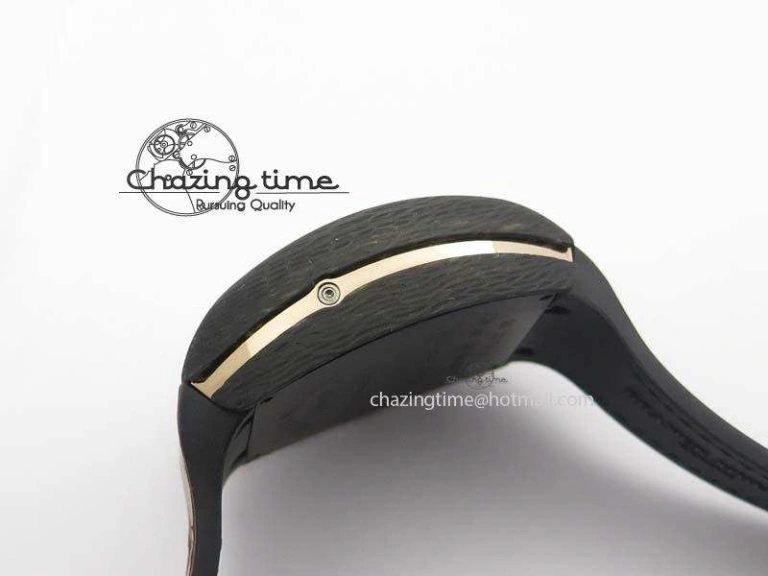 Casablanca VanGuard Forged Carbon Black Dial On Brown Leather Strap A7753