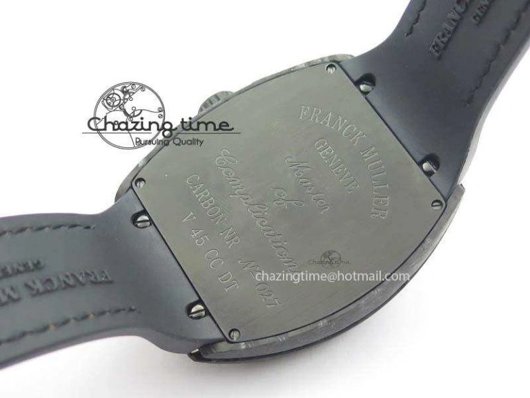 Casablanca VanGuard Forged Carbon Black Dial On Brown Leather Strap A7753