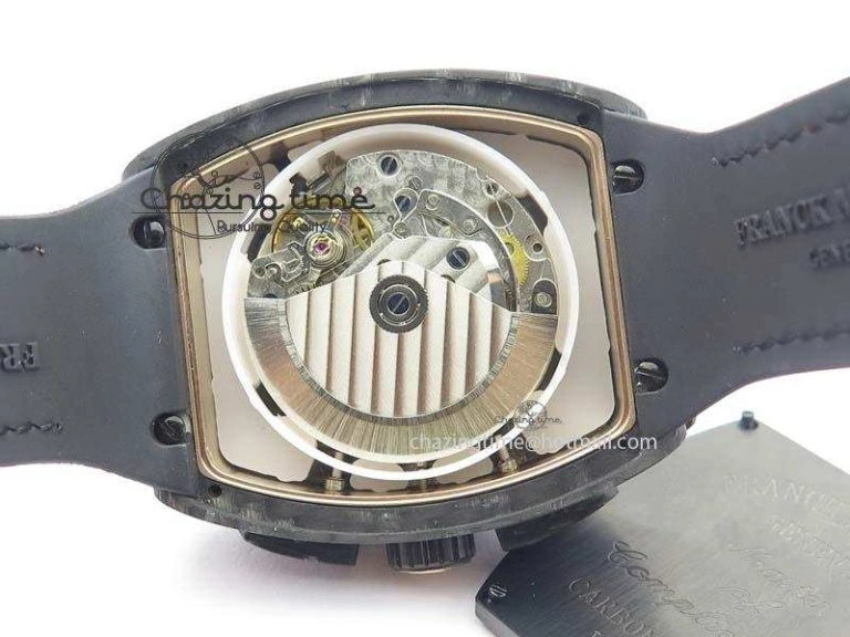 Casablanca VanGuard Forged Carbon Black Dial On Brown Leather Strap A7753