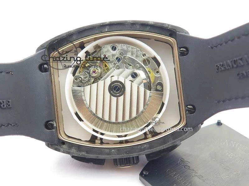 Casablanca VanGuard Forged Carbon Black Dial On Brown Leather Strap A7753