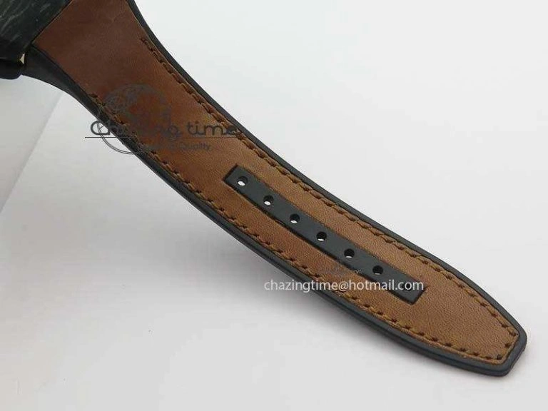 Casablanca VanGuard Forged Carbon Black Dial On Brown Leather Strap A7753