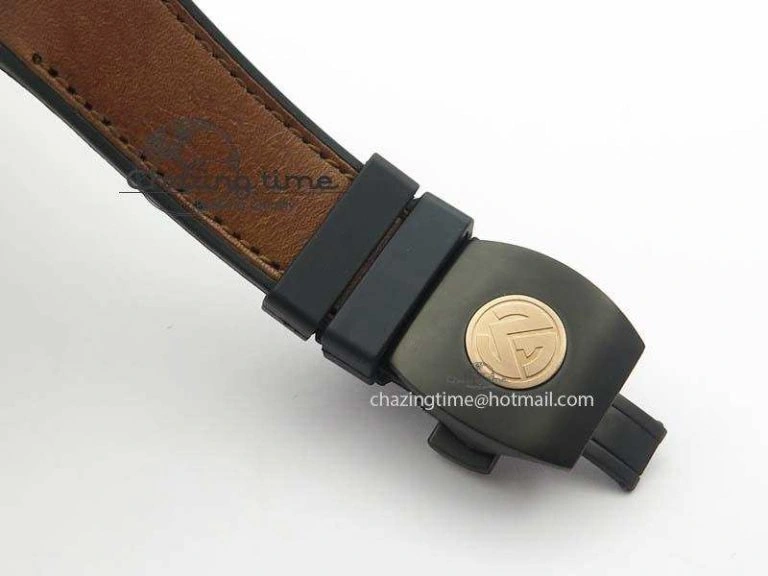 Casablanca VanGuard Forged Carbon Black Dial On Brown Leather Strap A7753