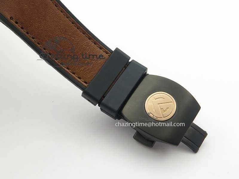 Casablanca VanGuard Forged Carbon Black Dial On Brown Leather Strap A7753