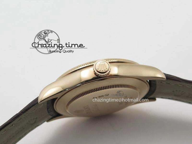 Cellini 50505 RG Black Dial on Brown Leather Strap A2824 BP Maker