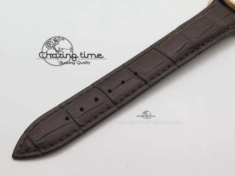 Cellini 50505 RG Black Dial on Brown Leather Strap A2824 BP Maker