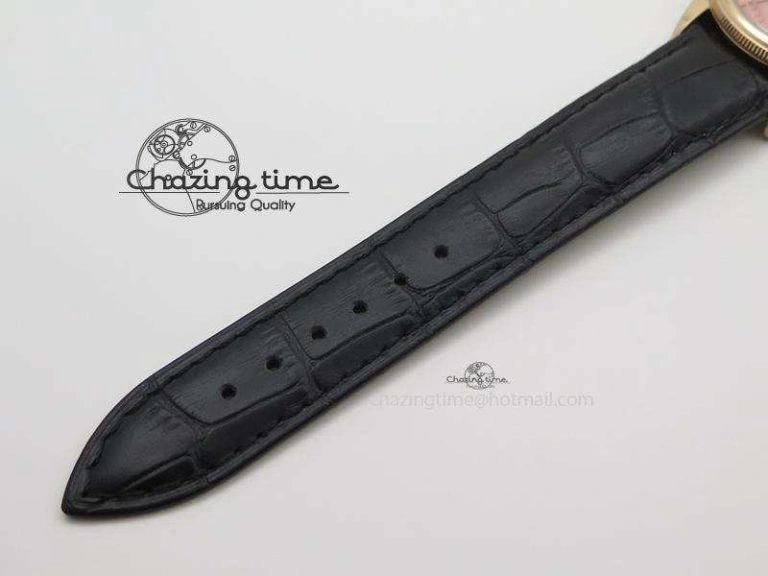 Cellini 50505 RG Pink Dial On Black Leather Strap A2813 BP Maker
