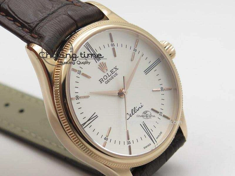 Cellini 50505 RG White Dial on Brown Leather Strap A2824 BP Maker