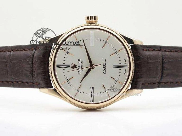 Cellini 50505 RG White Dial on Brown Leather Strap A2824 BP Maker