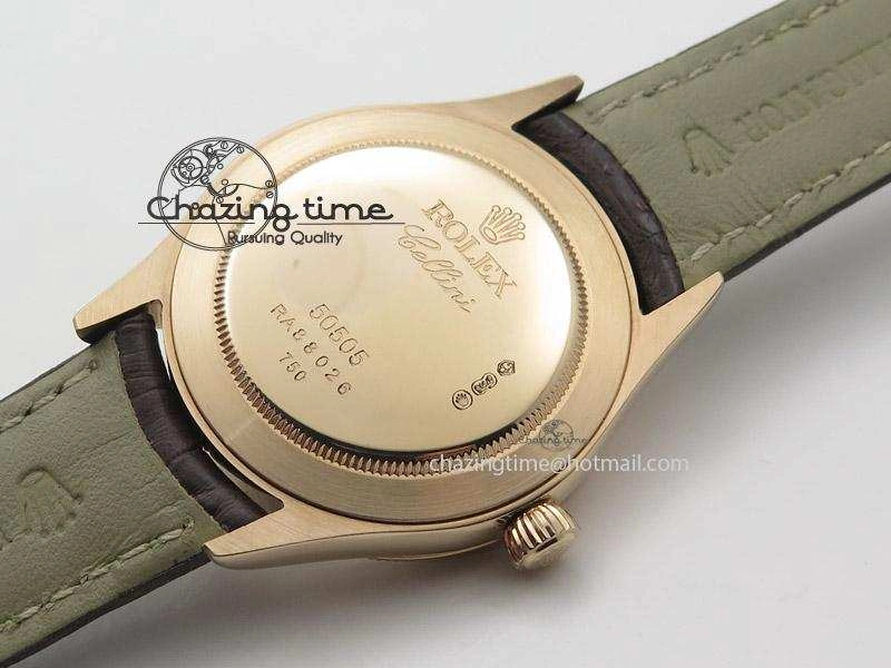Cellini 50505 RG White Dial on Brown Leather Strap A2824 BP Maker