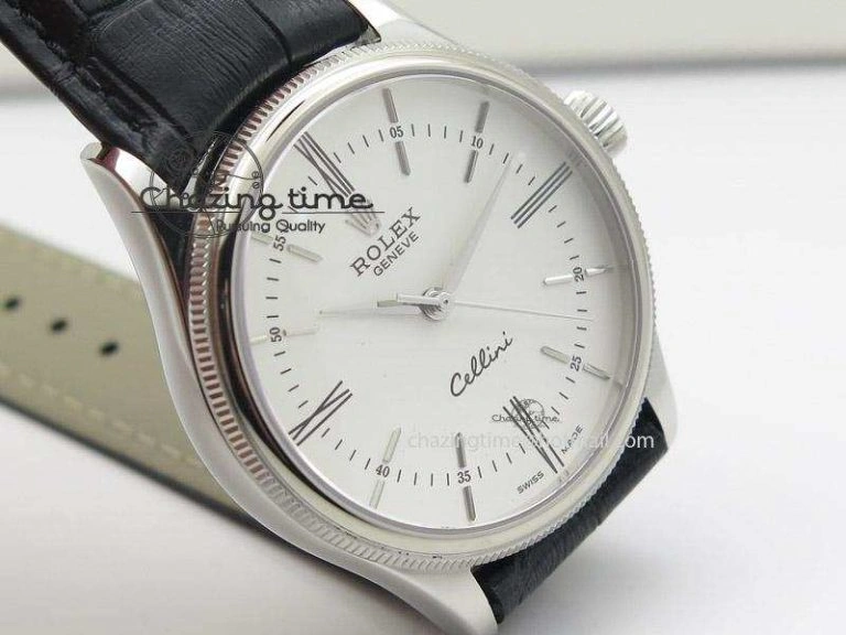 Cellini 50505 SS White Dial on Black Leather Strap A2824 BP Maker