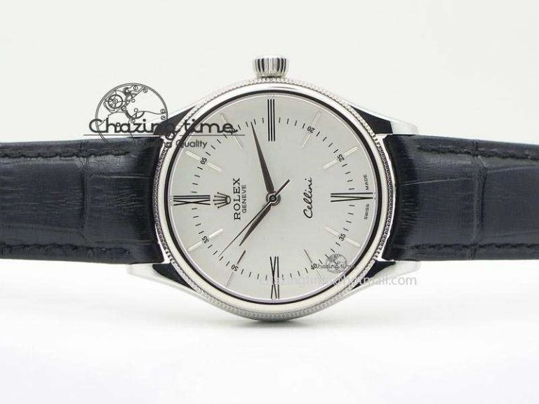 Cellini 50505 SS White Dial on Black Leather Strap A2824 BP Maker