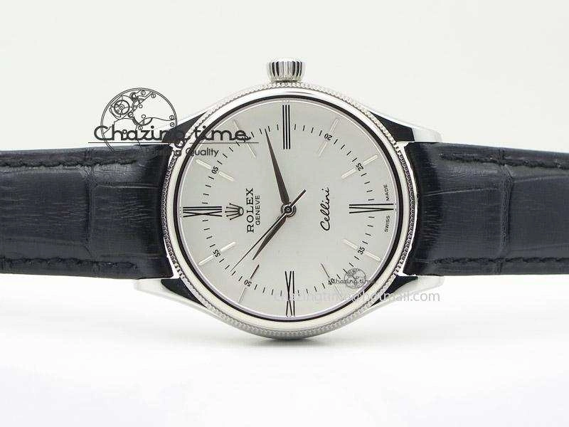 Cellini 50505 SS White Dial on Black Leather Strap A2824 BP Maker