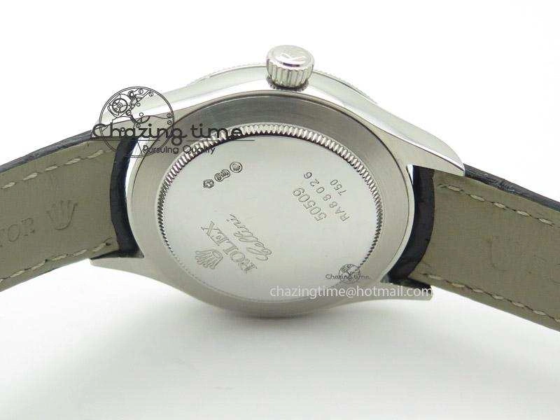 Cellini 50505 SS White Dial on Black Leather Strap A2824 BP Maker