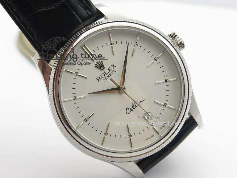 Cellini 50509 MK Best Edition SS White Sticks Dial On Black Leather Strap A3121 V3