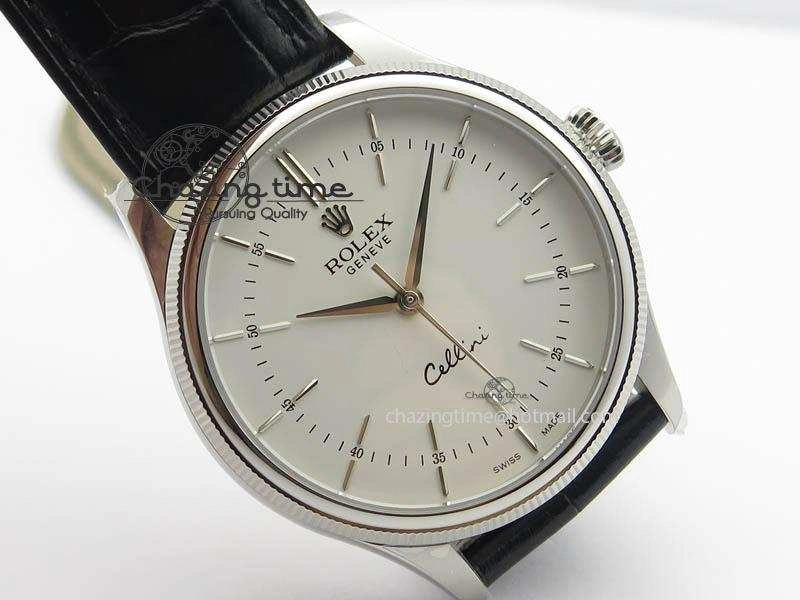 Cellini 50509 MK Best Edition SS White Sticks Dial On Black Leather Strap A3121 V3