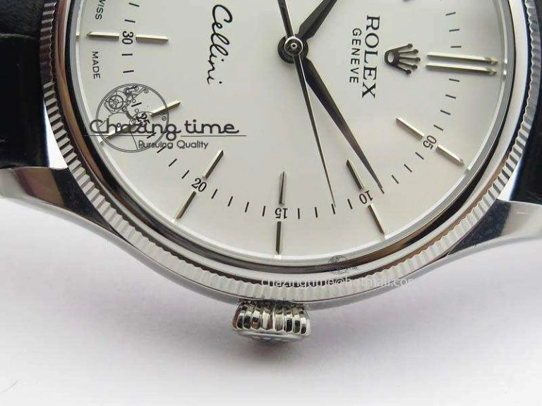 Cellini 50509 MK Best Edition SS White Sticks Dial On Black Leather Strap A3121 V3