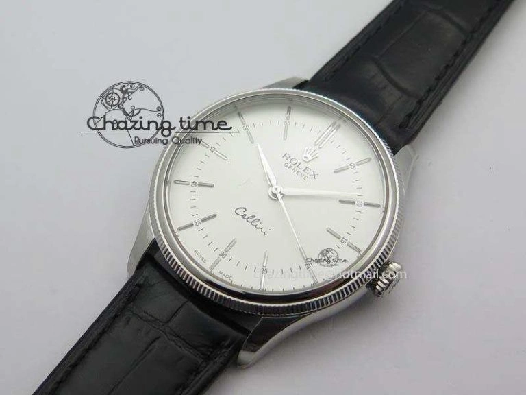 Cellini 50509 MK Best Edition SS White Sticks Dial On Black Leather Strap A3121 V3
