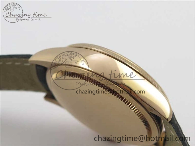 Cellini 50519 Real Date RG BP Maker Best Edition Black Dial Stick Markers on Black Leather Strap SA3165