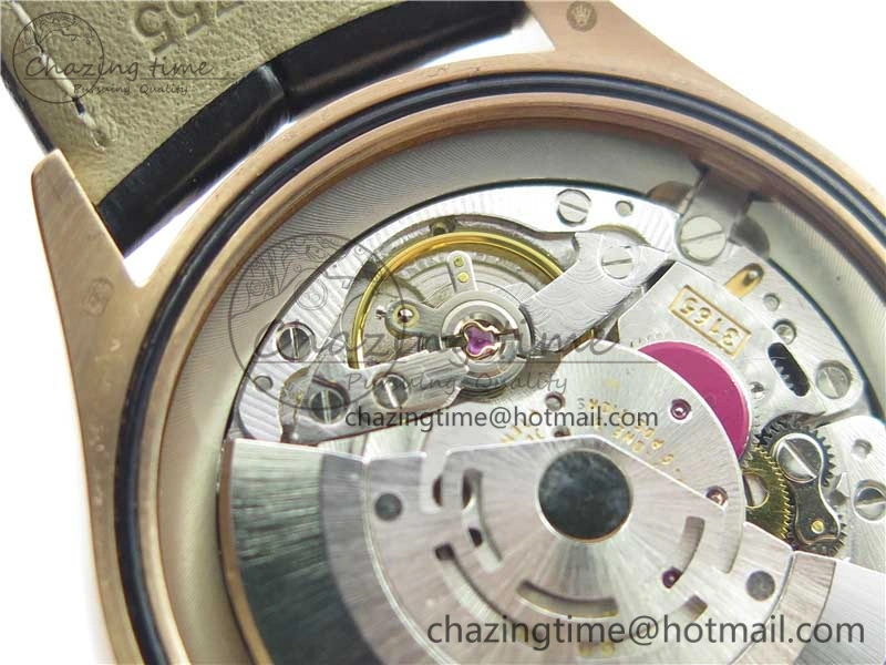 Cellini 50519 Real Date RG BP Maker Best Edition Black Dial Stick Markers on Black Leather Strap SA3165