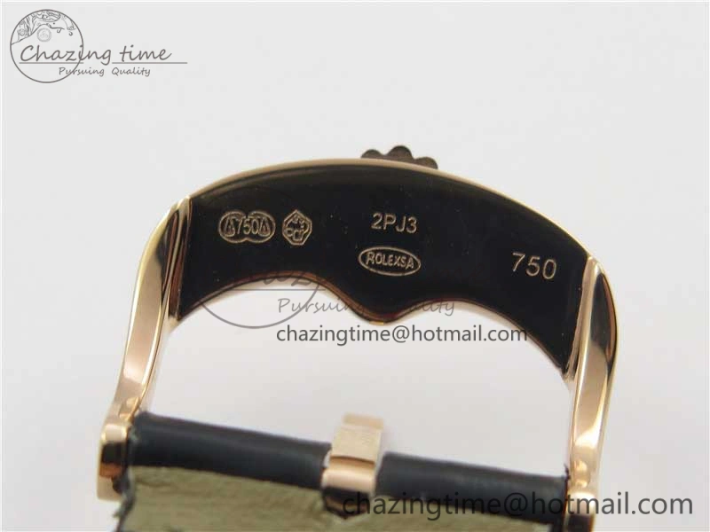Cellini 50519 Real Date RG BP Maker Best Edition Black Dial Stick Markers on Black Leather Strap SA3165