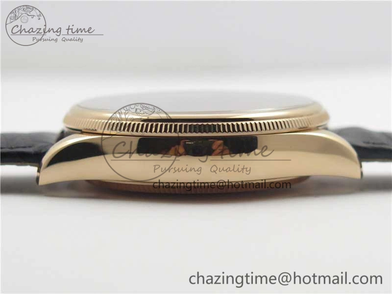 Cellini 50519 Real Date RG BP Maker Best Edition Black Dial Stick Markers on Black Leather Strap SA3165