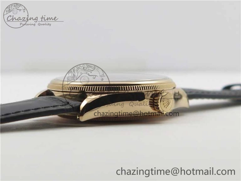 Cellini 50519 Real Date RG BP Maker Best Edition Black Dial Stick Markers on Black Leather Strap SA3165