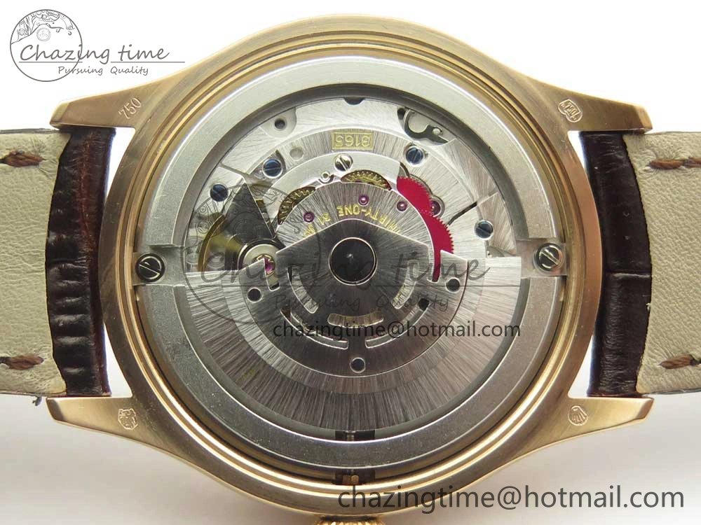 Cellini 50519 Real Date RG MK Best Edition White Dial Sticks Markers on Brown Leather Strap A3165