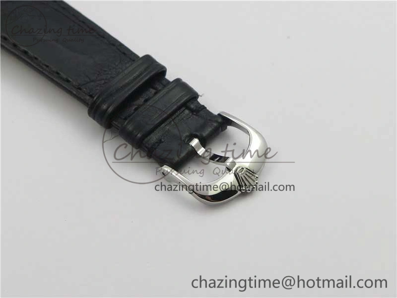 Cellini 50519 Real Date SS BP Maker Best Edition Black Dial Sticks Markers on Black Leather Strap SA3165