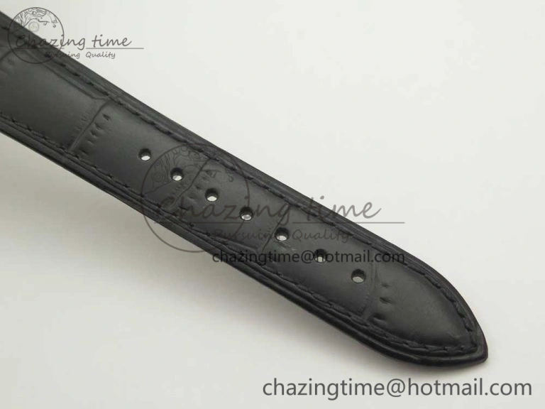 Cellini 50519 Real Date SS MK Best Edition Black Dial Sticks Markers on Black Leather Strap A3165
