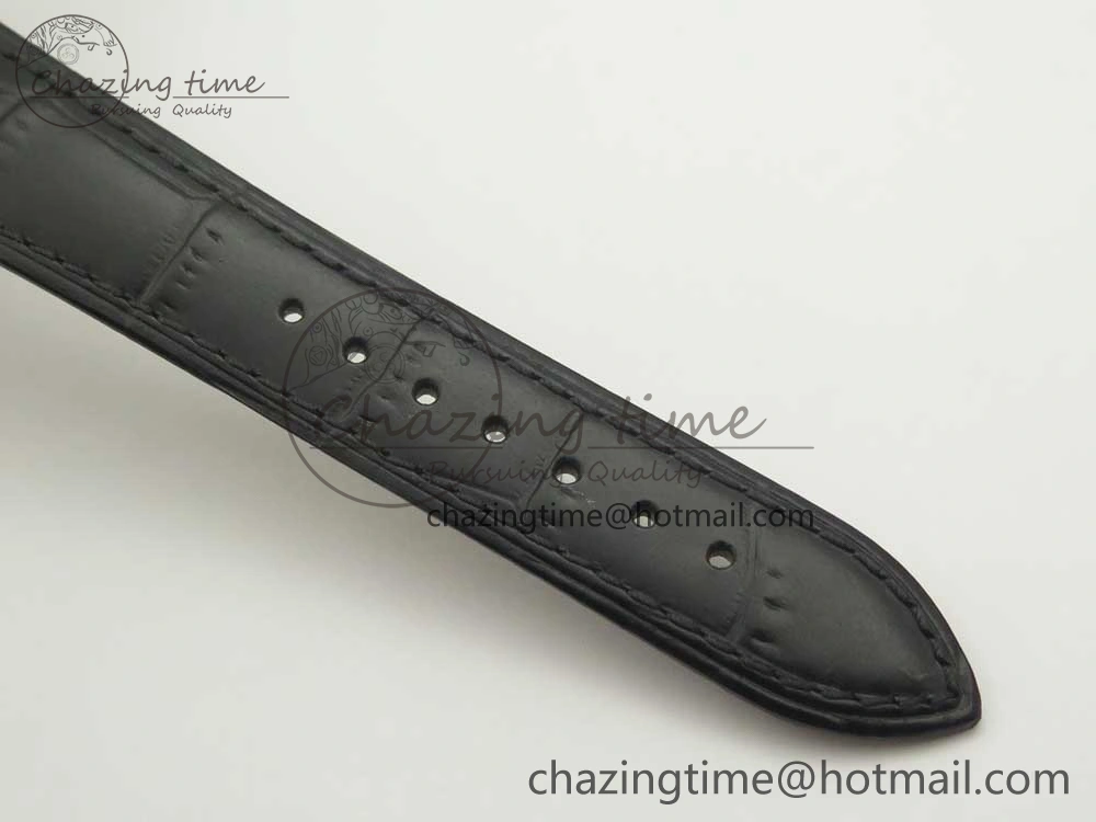 Cellini 50519 Real Date SS MK Best Edition Black Dial Sticks Markers on Black Leather Strap A3165