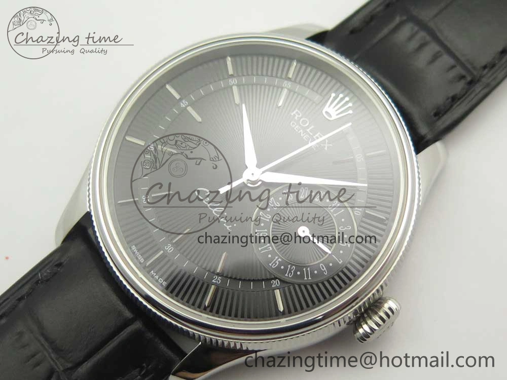 Cellini 50519 Real Date SS MK Best Edition Black Dial Sticks Markers on Black Leather Strap A3165
