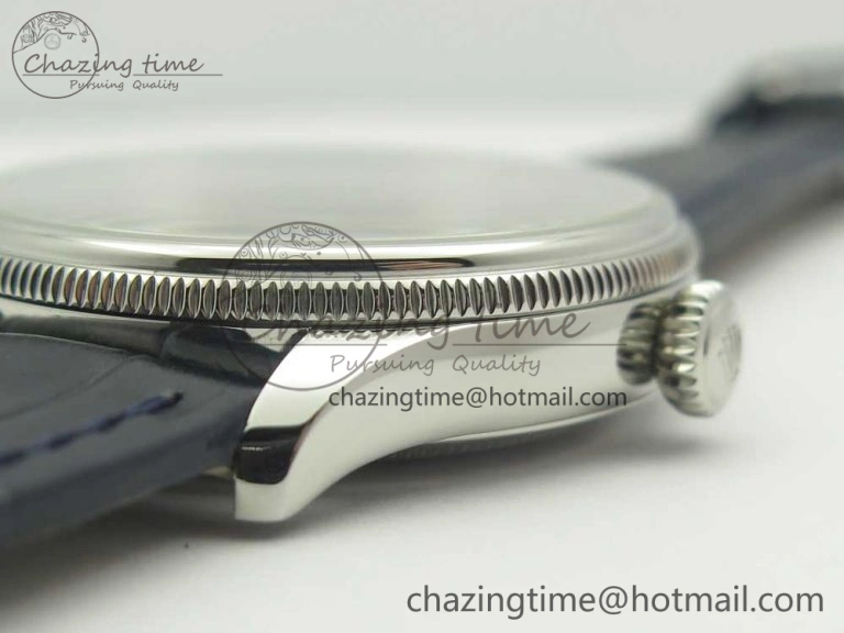 Cellini 50519 Real Date SS MK Best Edition Blue Dial Sticks Markers on Blue Leather Strap A3165