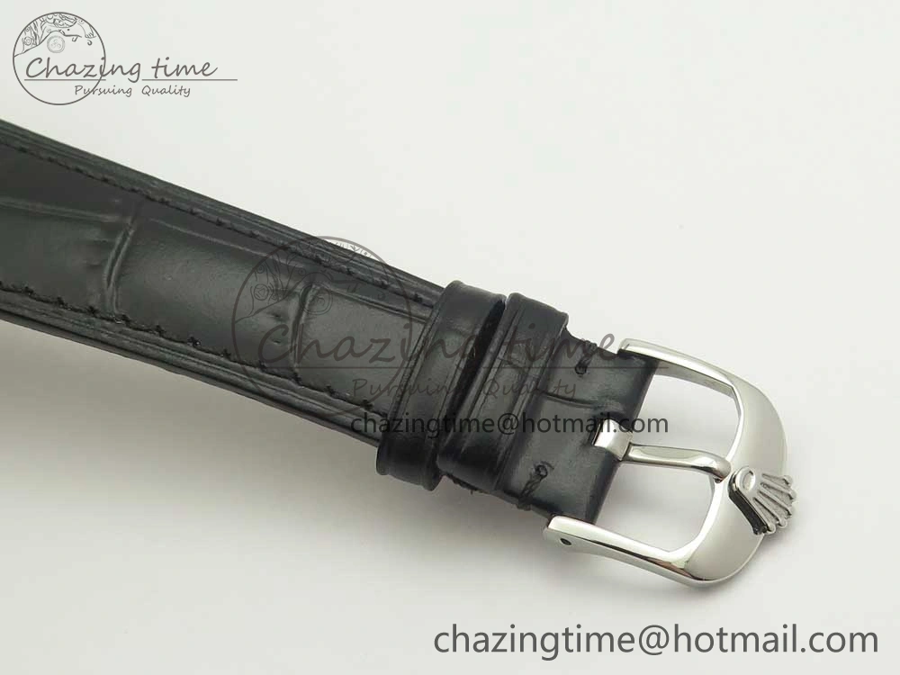 Cellini 50519 Real Date SS MK Best Edition Silver Dial Sticks Markers on Black Leather Strap A3165